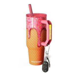 FrostBuddy Thicc 40 oz Ice Cream Cone Tumbler with Pink Drip & Sprinkles